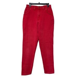 Vintage Bonjour Red Jeans Size 14 1990s High Rise Tapered Leg Bareback